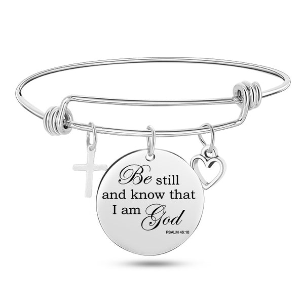Jesus Bible Scripture Bangle Bracelet