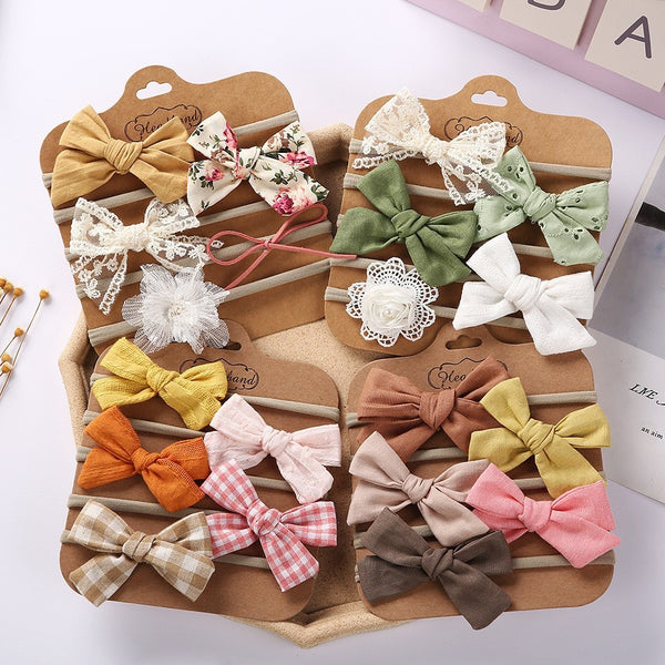 Handmade Baby Bow Headband Set