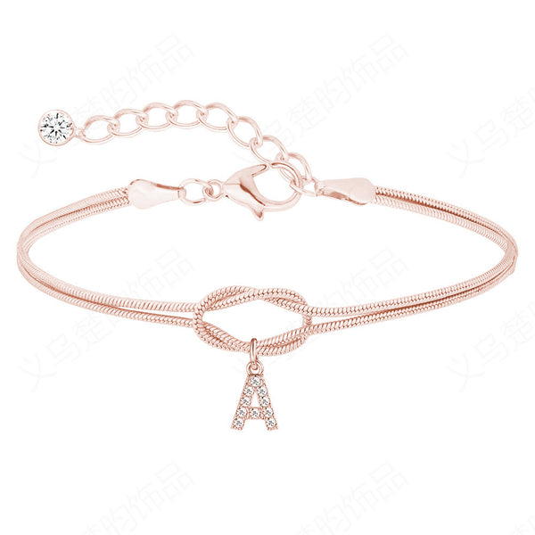 Zircon Letter Knotted Bracelet