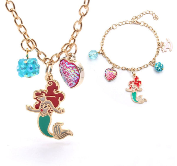 Mermaid Heart Pendant Jewelry Set