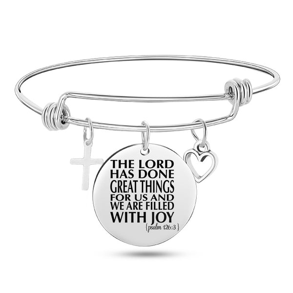 Jesus Bible Scripture Bangle Bracelet