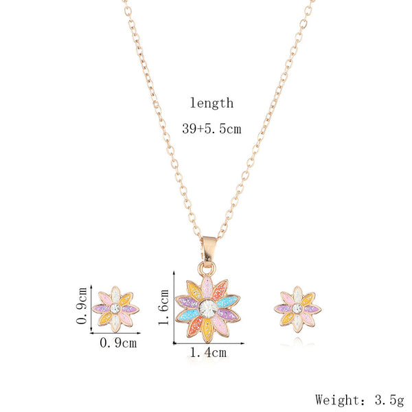 Elegant Stud Earrings Necklace Set