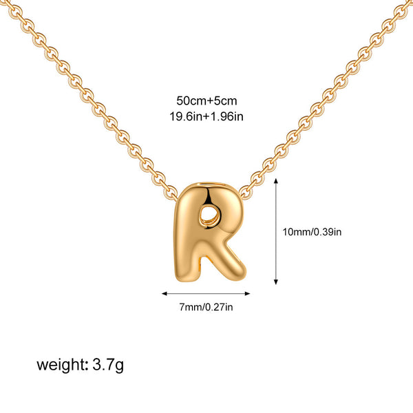 Bubble Letter Pendant Necklace