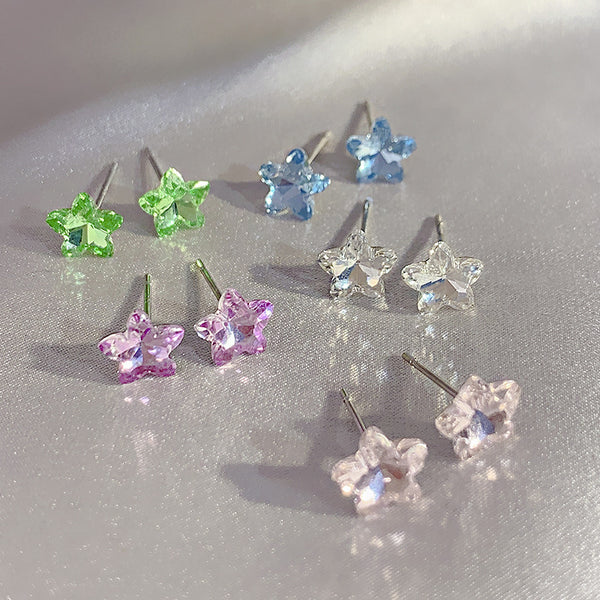 Teen Girl Zircon Star Earrings
