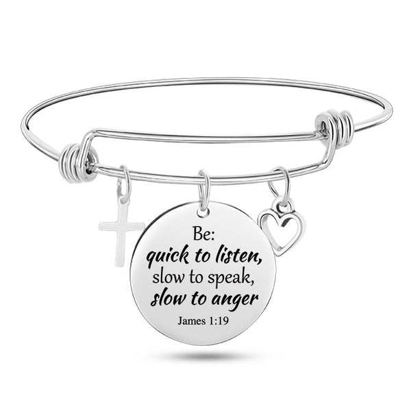 Jesus Bible Scripture Bangle Bracelet