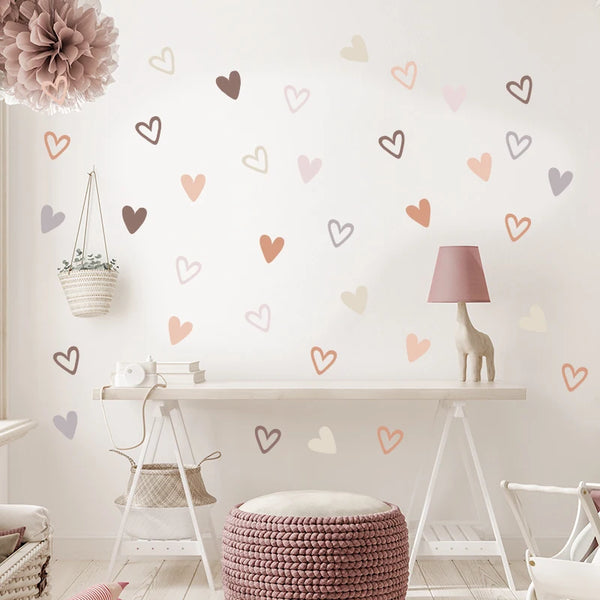 36pcs Heart Shape Boho Wall Stickers