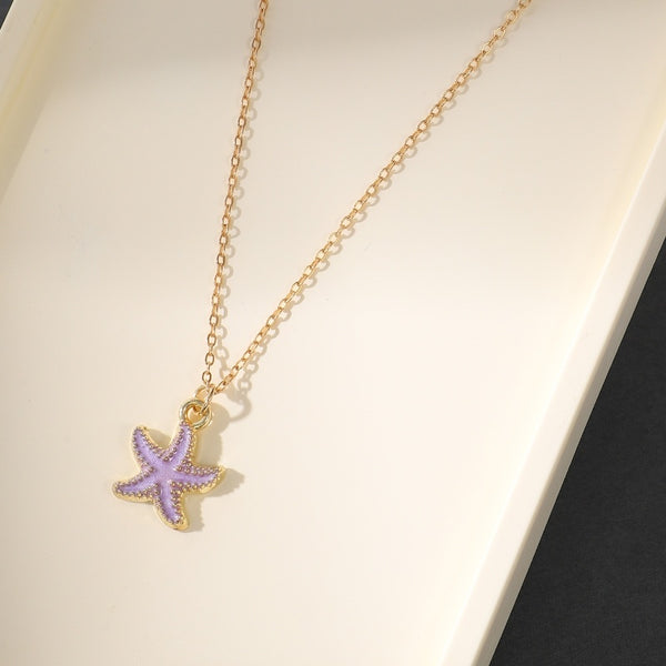 Pearl Shell Starfish Pendant Necklace