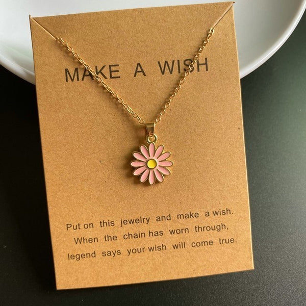 Girls Fashion Sunflower Pendant Necklace