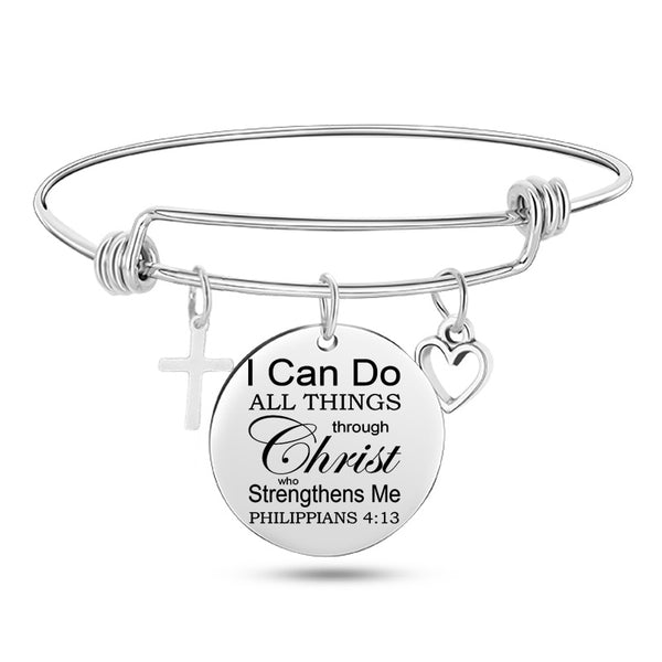 Jesus Bible Scripture Bangle Bracelet