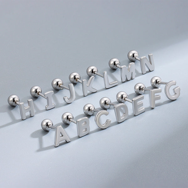 S925 Sterling Silver Letter Studs
