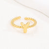 18K Gold Glossy Letter Ring