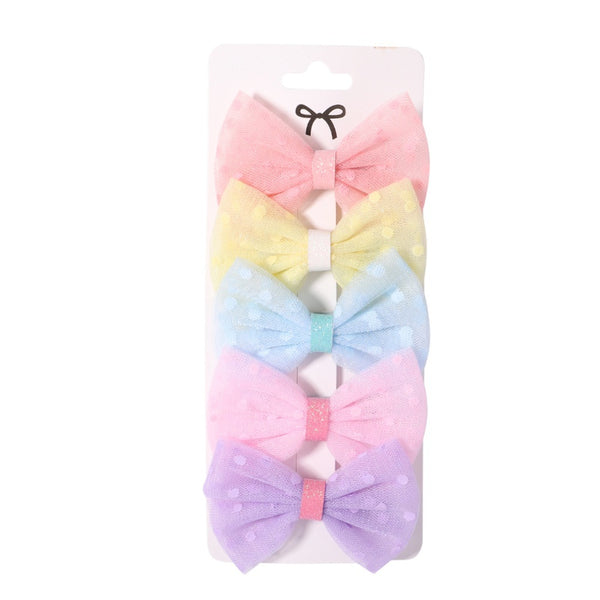 Floral Plaid Bow Hair Clips