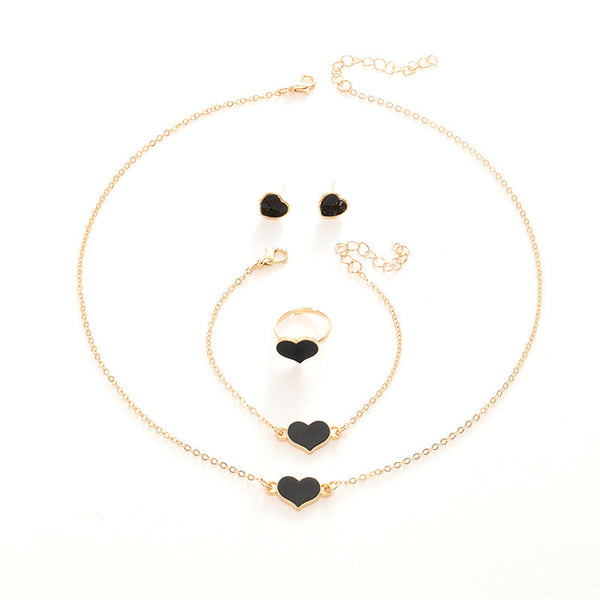 Simple Love Heart Jewelry Set