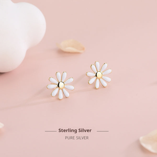 S925 Sterling Silver Daisy Earrings