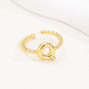 18K Gold Glossy Letter Ring