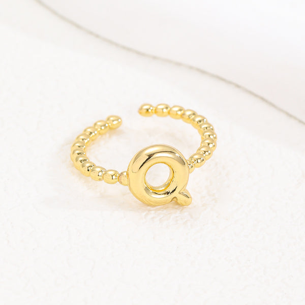 18K Gold Glossy Letter Ring
