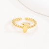 18K Gold Glossy Letter Ring