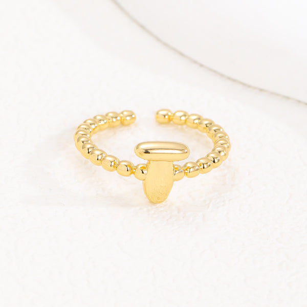 18K Gold Glossy Letter Ring