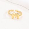18K Gold Glossy Letter Ring