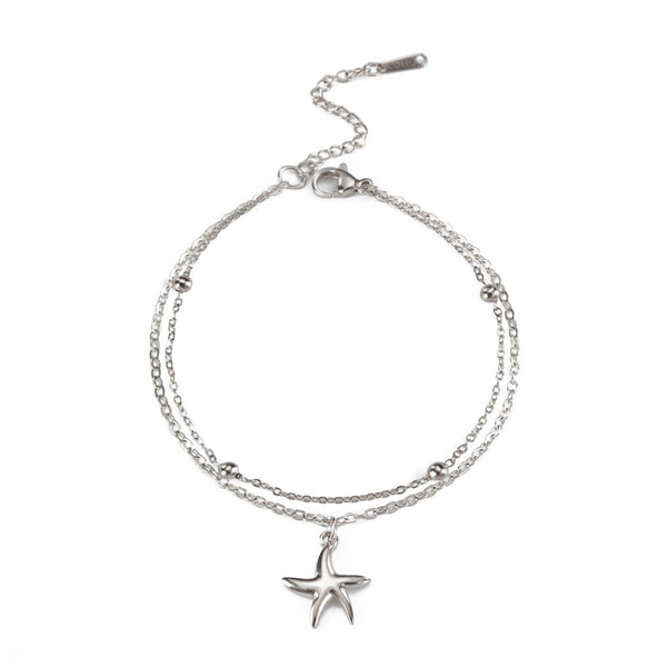 Stainless Steel Starfish Charm Bracelet