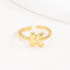 18K Gold Glossy Letter Ring