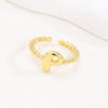 18K Gold Glossy Letter Ring