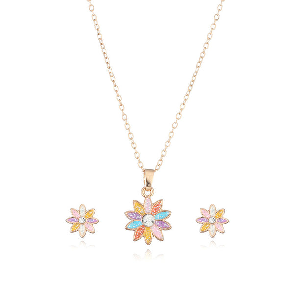 Elegant Stud Earrings Necklace Set