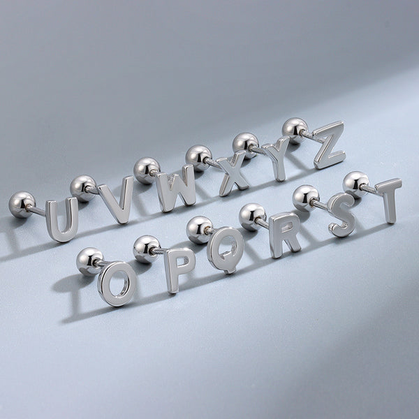 S925 Sterling Silver Letter Studs