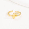 18K Gold Glossy Letter Ring