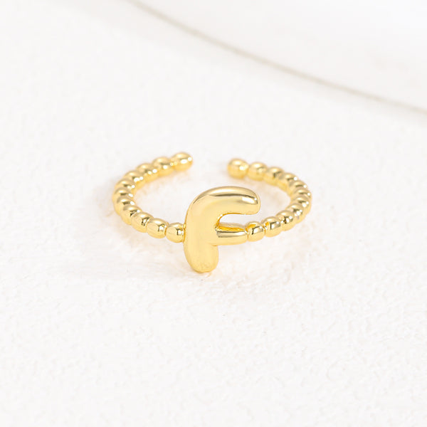 18K Gold Glossy Letter Ring