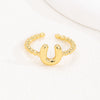 18K Gold Glossy Letter Ring