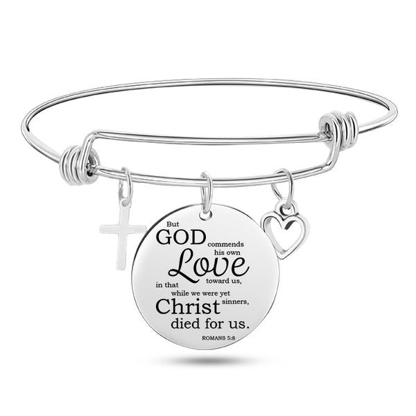 Jesus Bible Scripture Bangle Bracelet