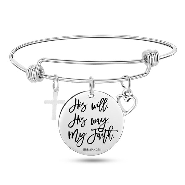Jesus Bible Scripture Bangle Bracelet