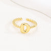 18K Gold Glossy Letter Ring