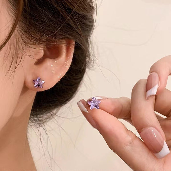 Teen Girl Zircon Star Earrings
