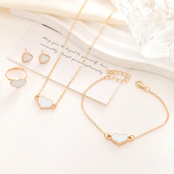 Simple Love Heart Jewelry Set