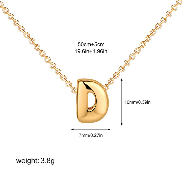 Bubble Letter Pendant Necklace