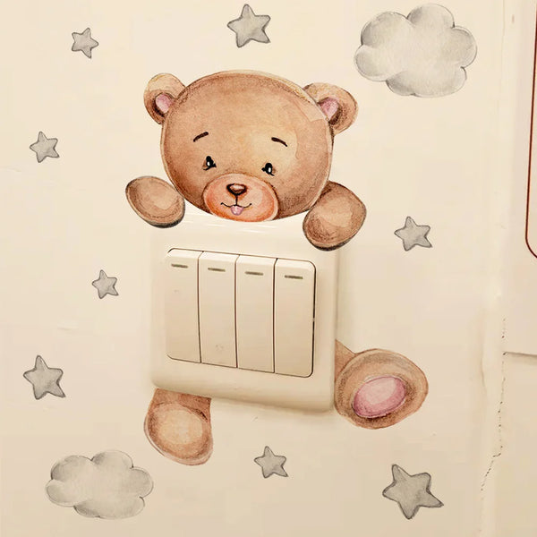 Cartoon Bear Star Switch Sticker