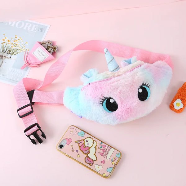 Plush Unicorn Waist Bag for Kids
