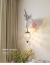 Nordic Crystal Unicorn Wall Lamp