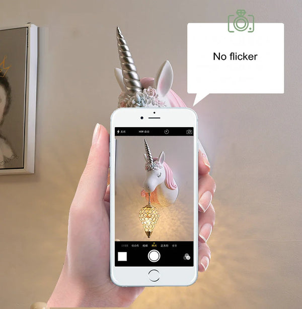 Nordic Crystal Unicorn Wall Lamp