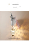 Nordic Crystal Unicorn Wall Lamp