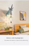 Nordic Crystal Unicorn Wall Lamp