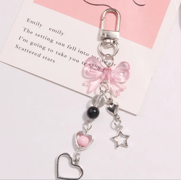 Y2K Bow Star Heart Keychain