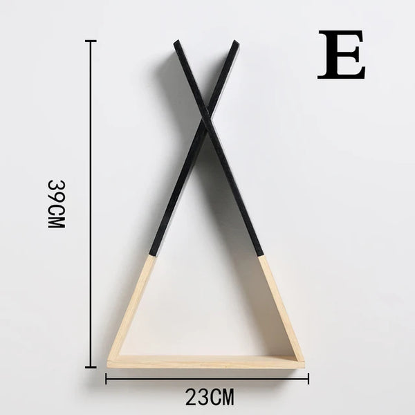 Nordic Wooden Trigon Shelf