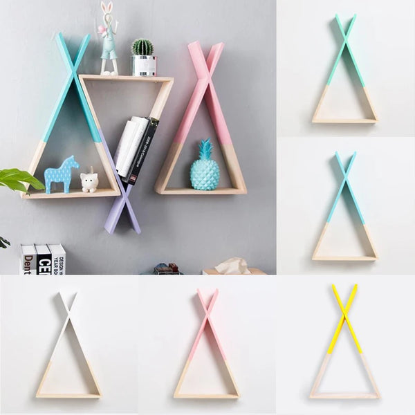 Nordic Wooden Trigon Shelf
