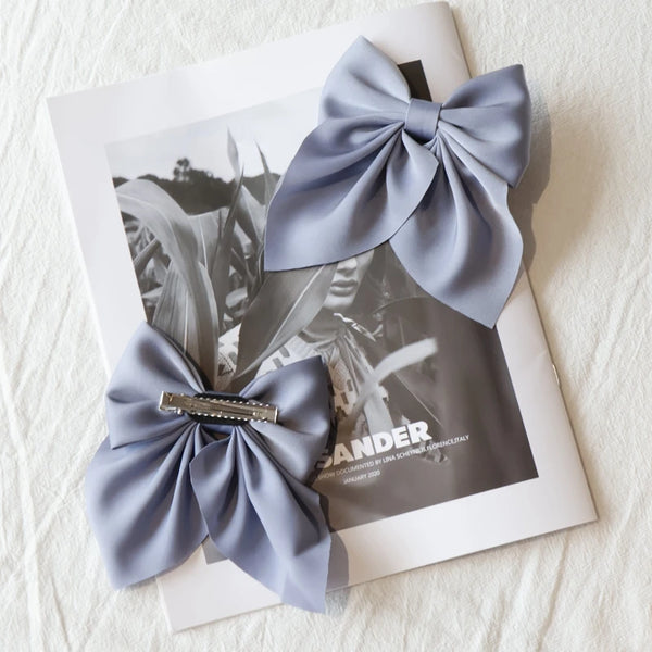 5Pcs Elegant Satin Bow Hair Clips