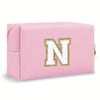 Preppy Chenille Letter Makeup Bag