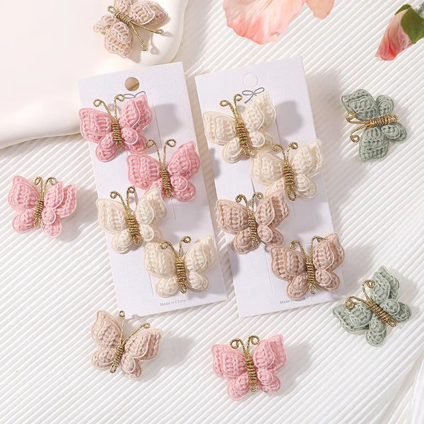4pcs/set Cute Handmade Butterfly Hair Clips