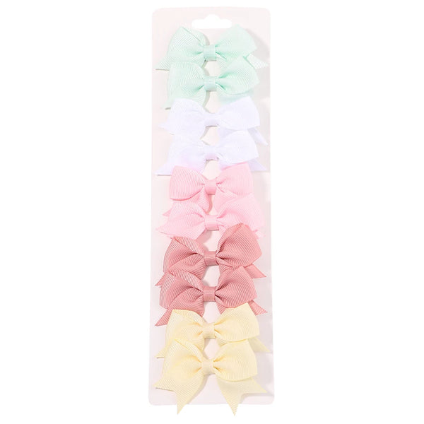Cute Solid Ribbon Bow Hair Clips